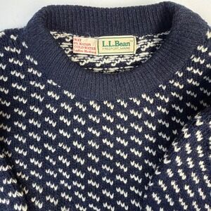 Vintage L.L.Bean Norway Wool Fair Isle Nordic Sweater Medium Heritage
